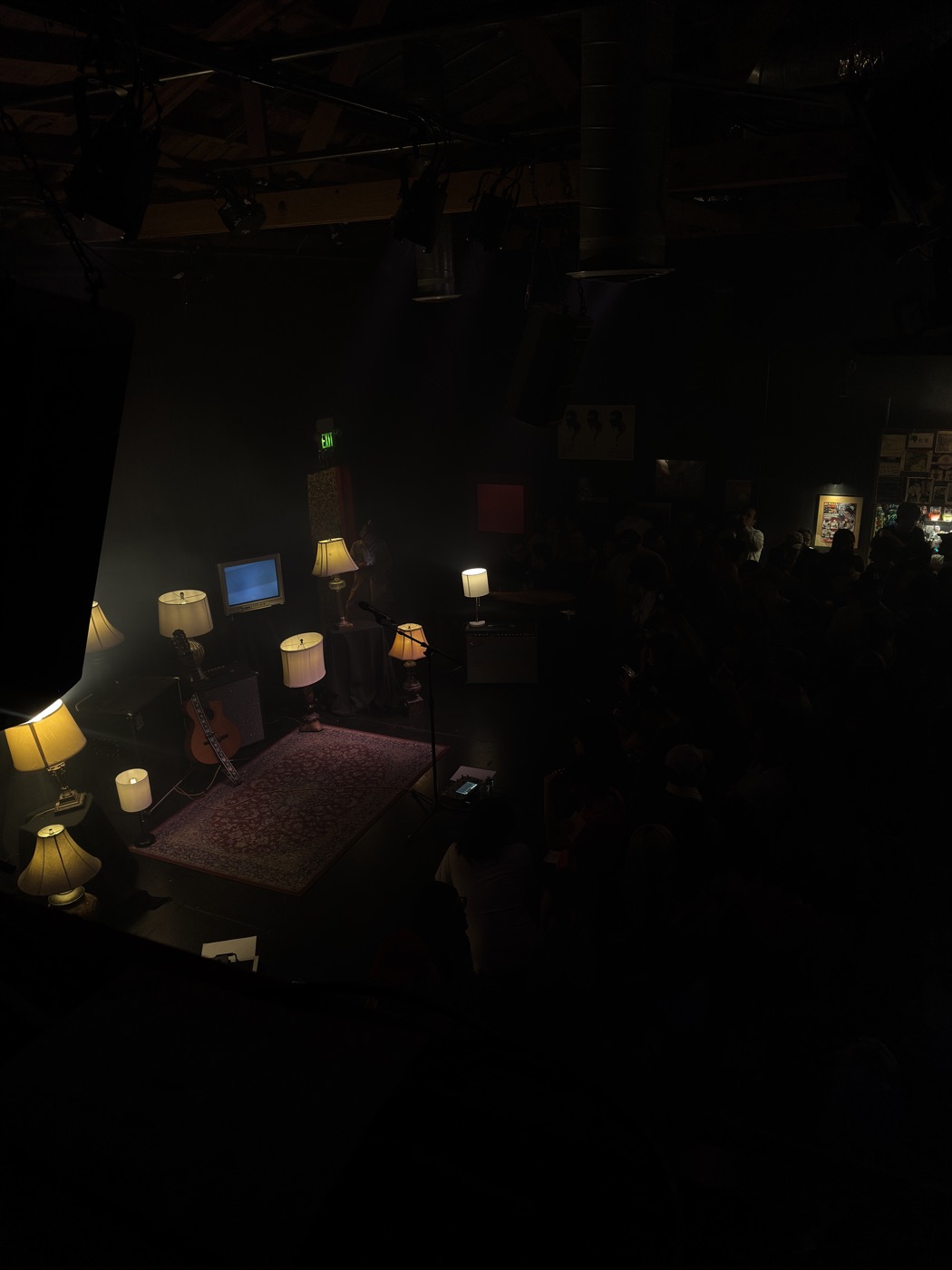 GirlSweetVoiced debut show stage design — vintage living-room set at 2220 Arts, Los Angeles