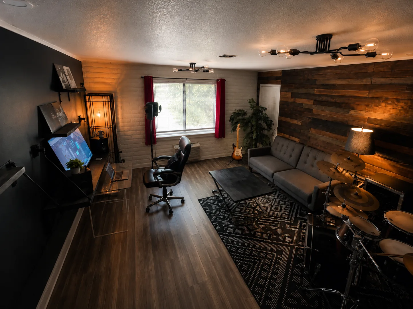 CalvinSunday Redding studio — tracking space, moody lighting