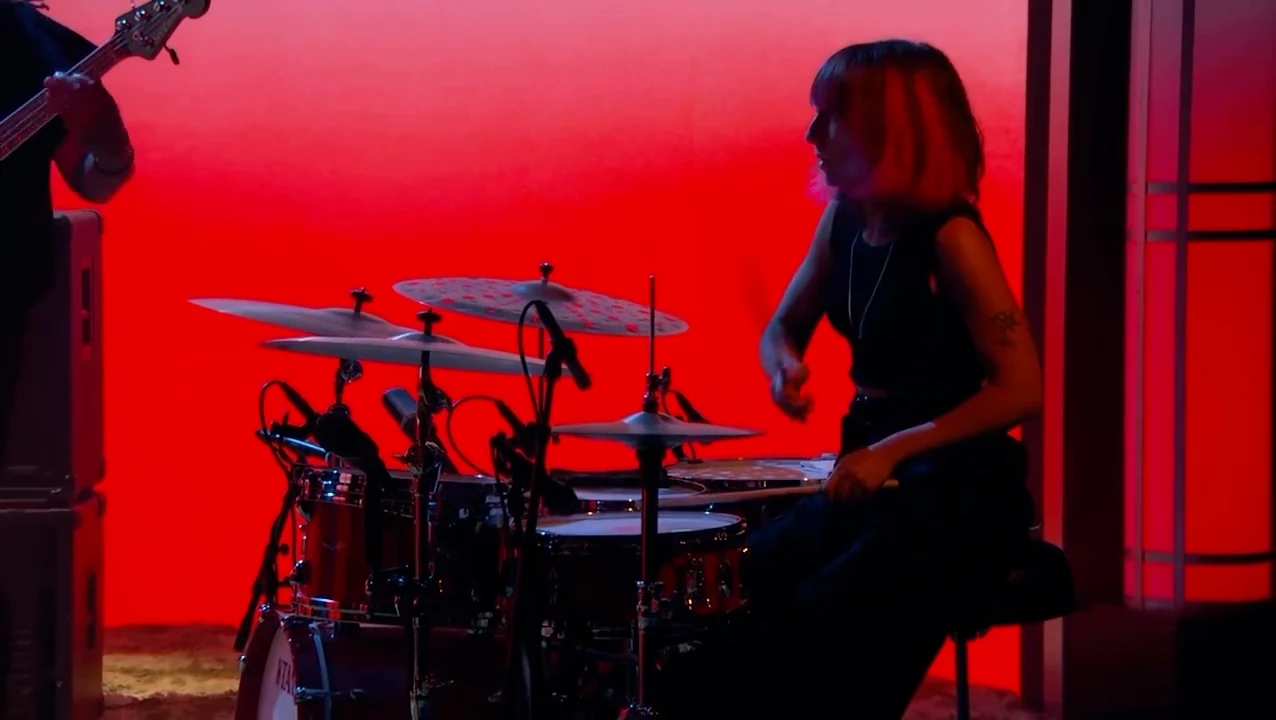 Drum kit on the Kimmel stage